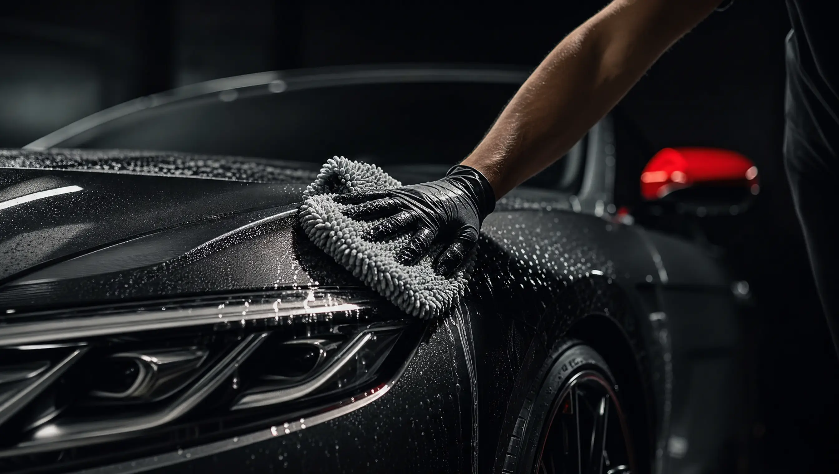 Hand-washing a coated car to preserve the finish