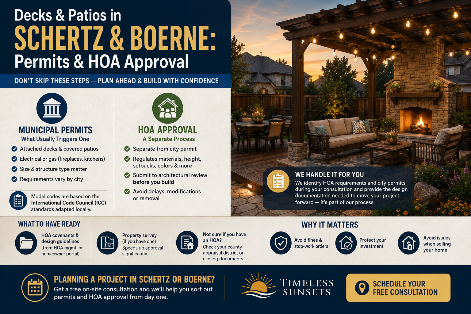 Do You Need a Permit or HOA Approval for a Deck or Patio in Schertz or Boerne?